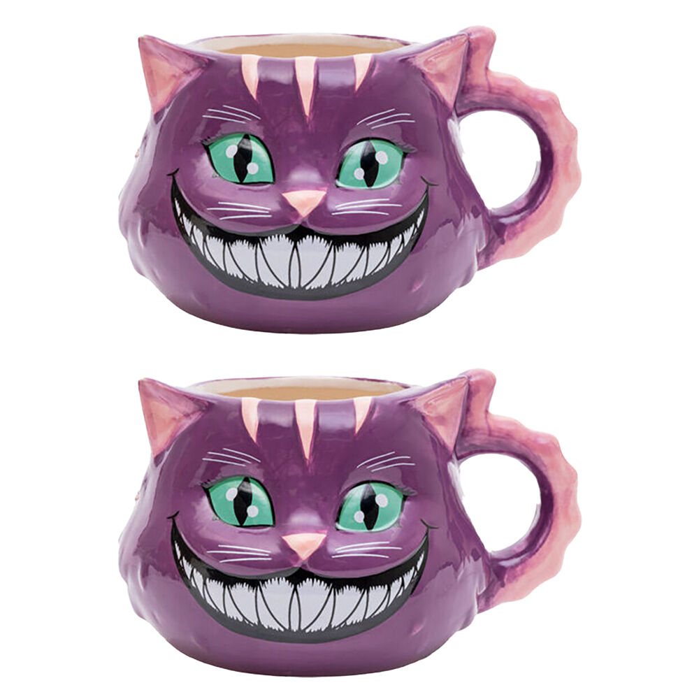 Mad Cat MDI 3D Mad Cat Ceramic Animal Coffee/Tea Novelty Mug 16.5x12.6cm Purple (2 Pack)