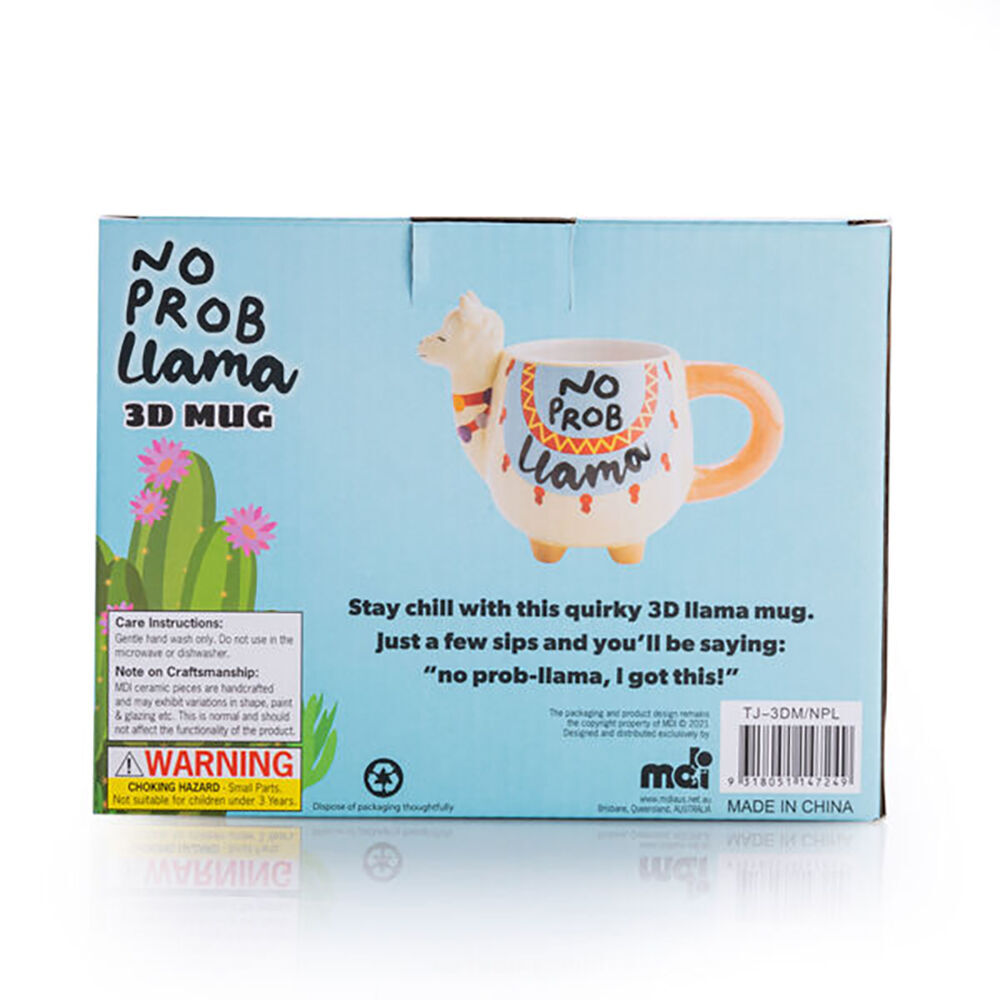 Alpaca Valley 3D No Prob Llama Coffee/Tea Ceramic Mug 17.3x12cm (3 Pack) — image 7