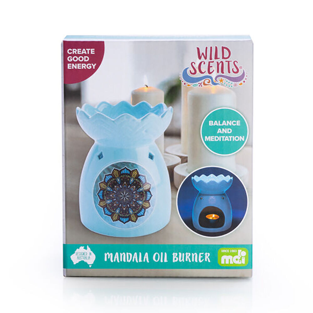 Wild Scents Oil Burner Mandala Wax Tealight Candles Holder 12.2x14cm Blue (3 Pack) — image 6