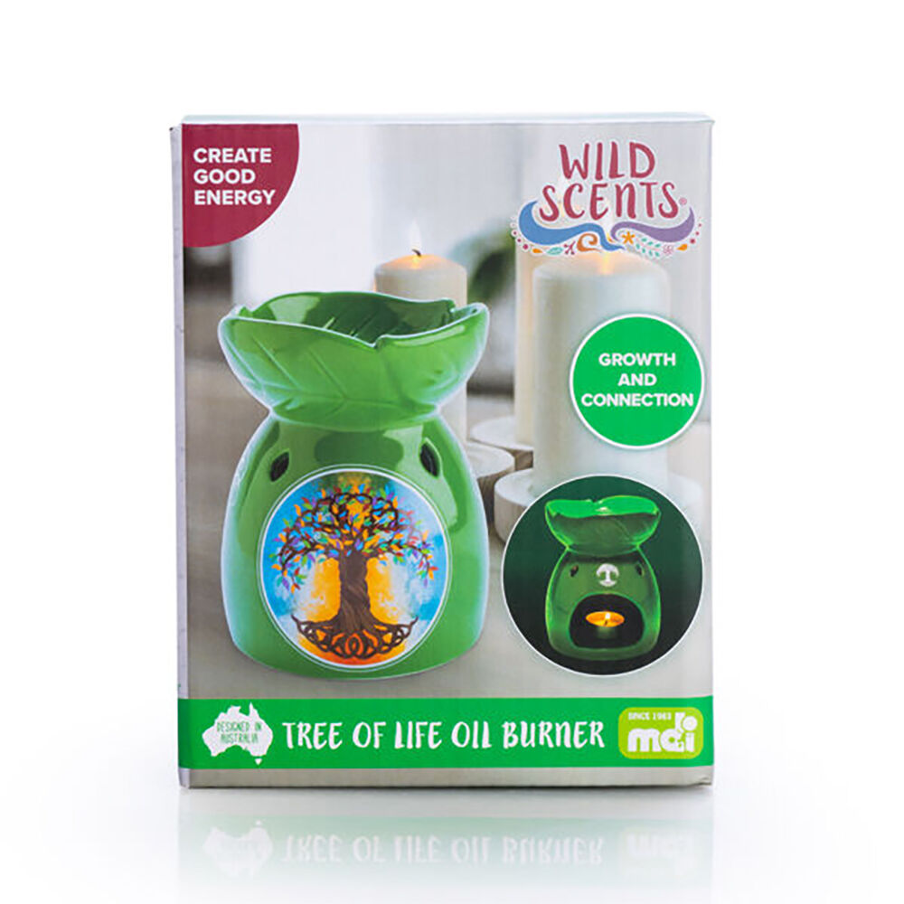 Wild Scents Green Oil Burner Tree of Life 12.2x14cm Wax Melts Candle Holder — image 4