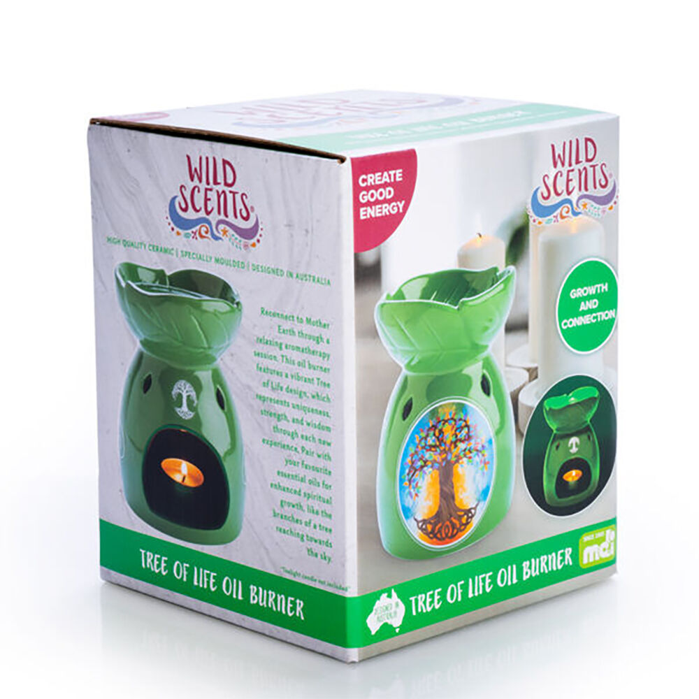 Wild Scents Green Oil Burner Tree of Life 12.2x14cm Wax Melts Candle Holder — image 5