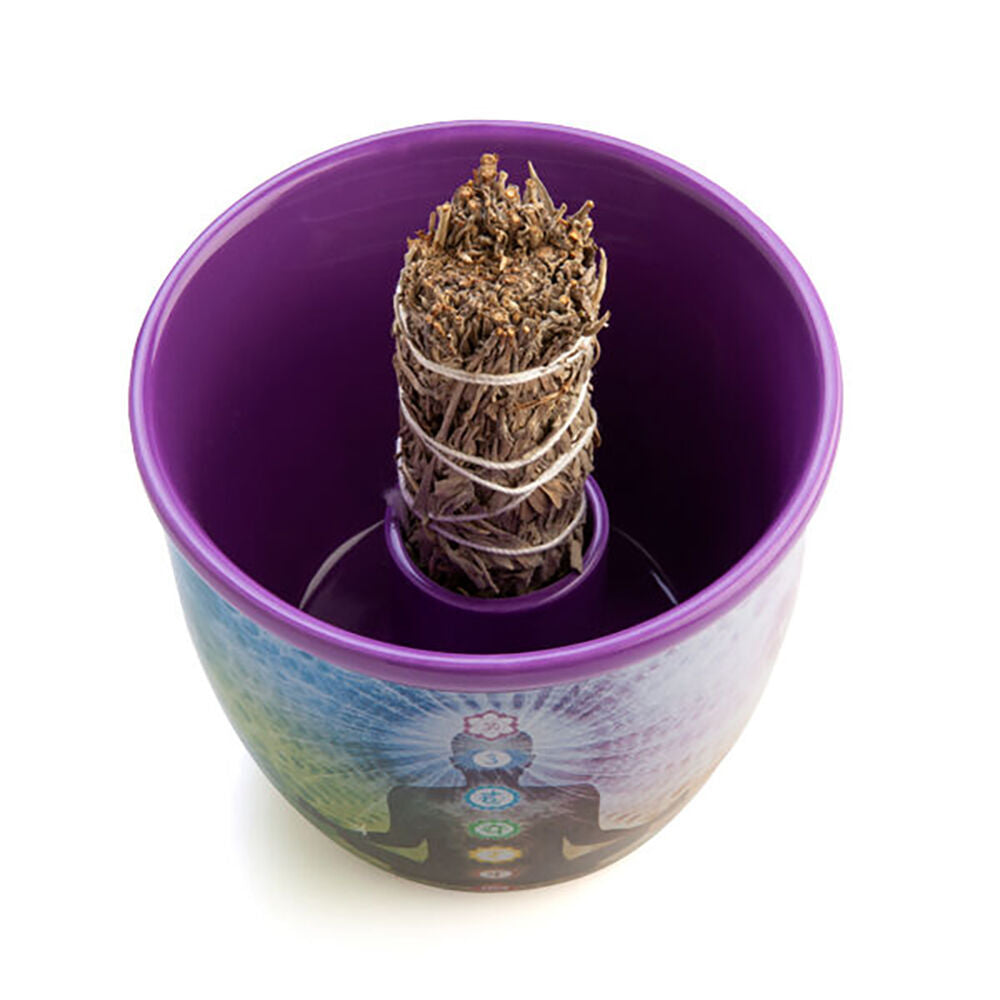 Mdi Smudge Bowl Sage/Incense Burner Ceramic Chakra 12.5x10.5cm Purple (3 Pack) — image 3