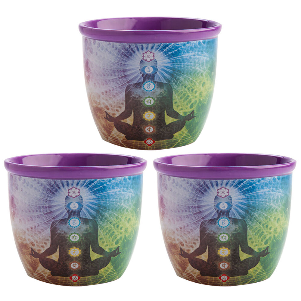 Mdi Smudge Bowl Sage/Incense Burner Ceramic Chakra 12.5x10.5cm Purple (3 Pack)