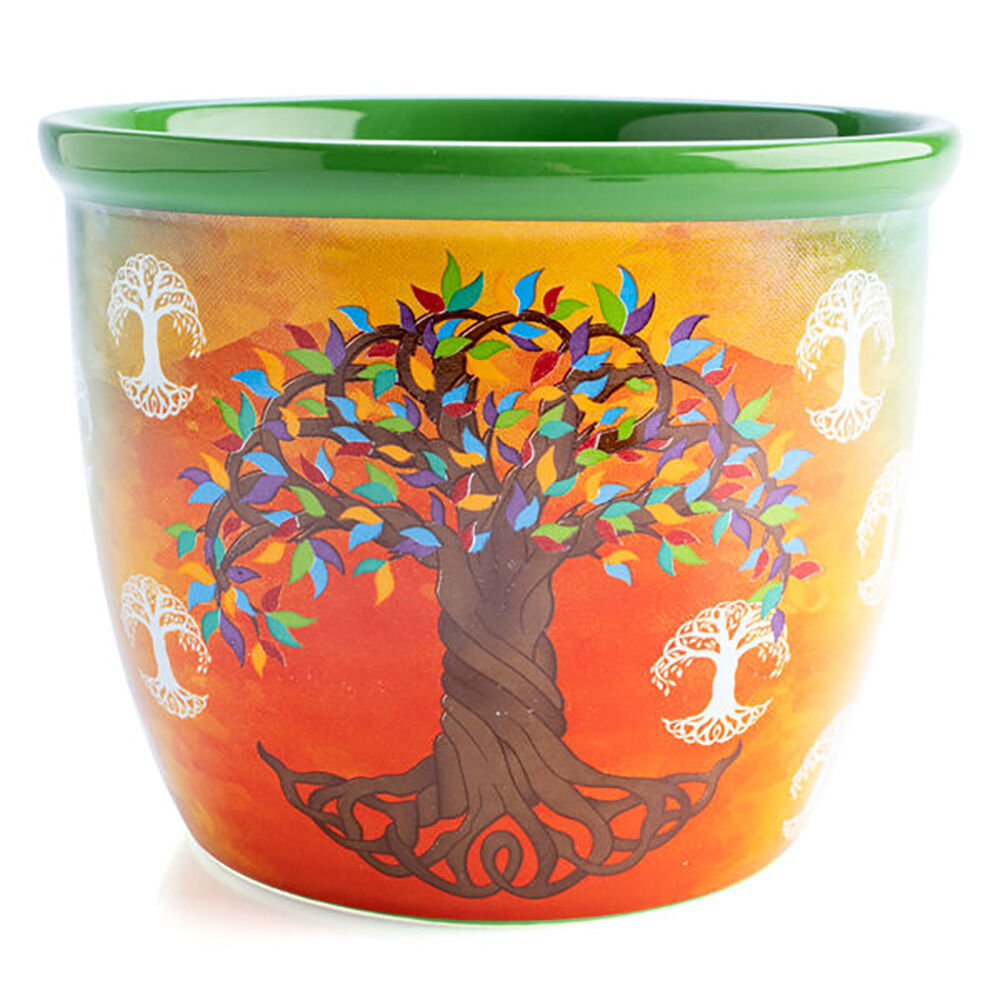 Mdi Smudge Bowl Sage/Incense Burner Ceramic Tree of Life 12.5x10.5cm Orange (3 Pack) — image 2
