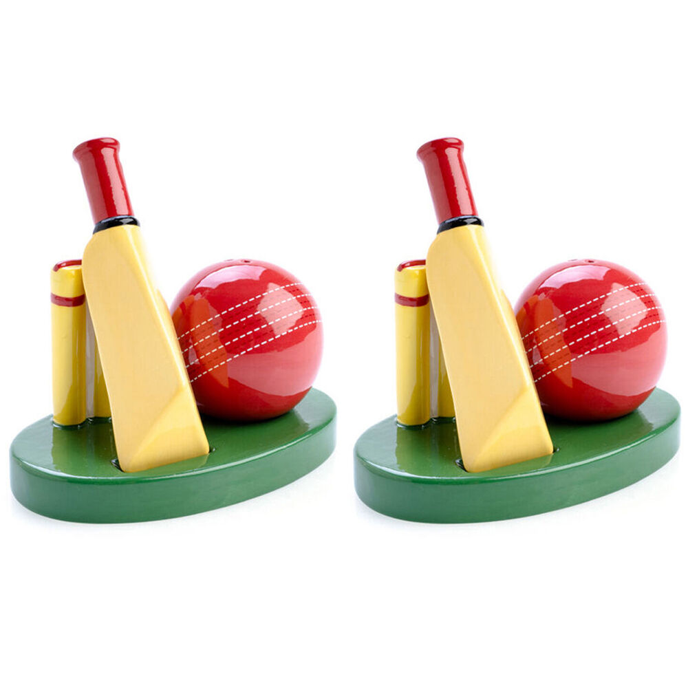 Flavour Mates 2pc Flavour Mates Salt & Pepper Shaker Set 12.6x7.7x11.1cm Cricket Ball Bat (2 Pack)