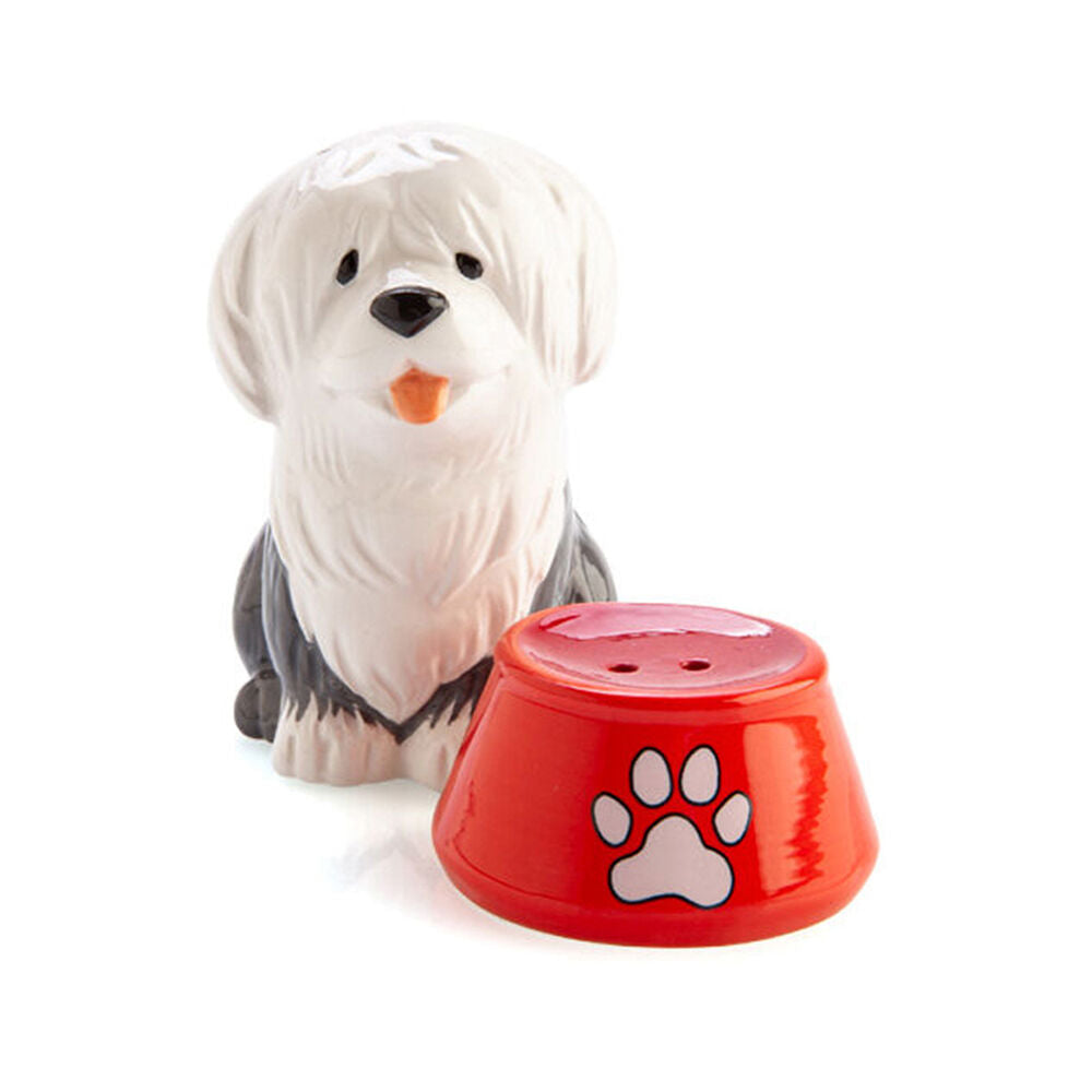 Flavour Mates 2pc Flavour Mates Salt & Pepper Shaker Set 11.5x5.5x8.5cm Sheepdog w/ Bowl (2 Pack) — image 2
