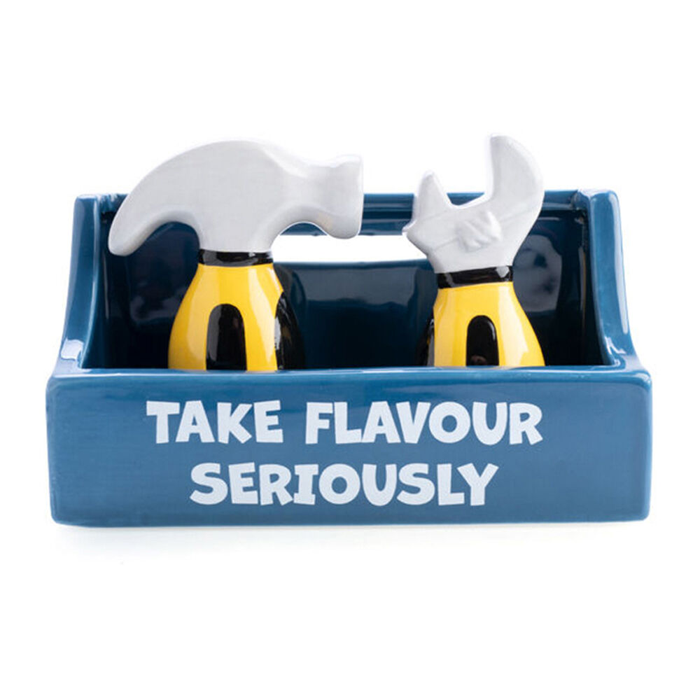 Flavour Mates 2pc Flavour Mates Salt & Pepper Shaker Set 15.2x7x11cm Tradie Toolbox Holder (2 Pack) — image 2
