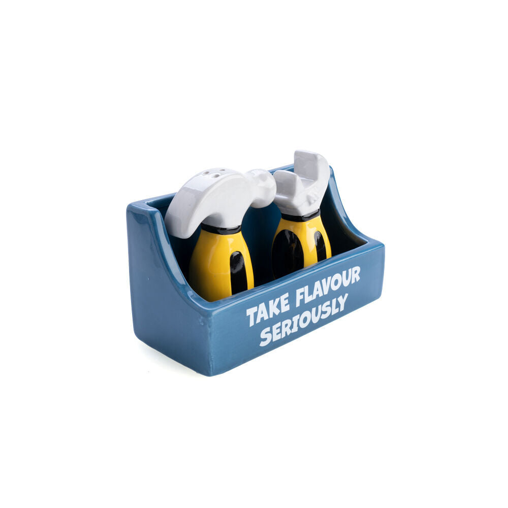 Flavour Mates 2pc Flavour Mates Salt & Pepper Shaker Set 15.2x7x11cm Tradie Toolbox Holder (2 Pack) — image 3