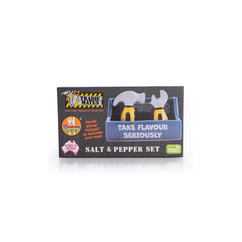 Flavour Mates 2pc Flavour Mates Salt & Pepper Shaker Set 15.2x7x11cm Tradie Toolbox Holder (2 Pack) — image 6