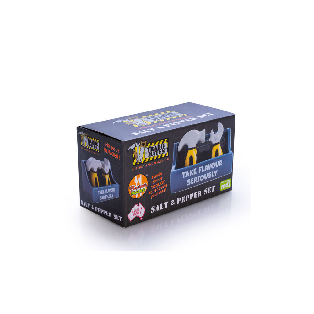 Flavour Mates 3D Salt & Pepper Shaker Set 15.2x7x11cm Tradie Toolbox Holder (2 Pieces) — image 4