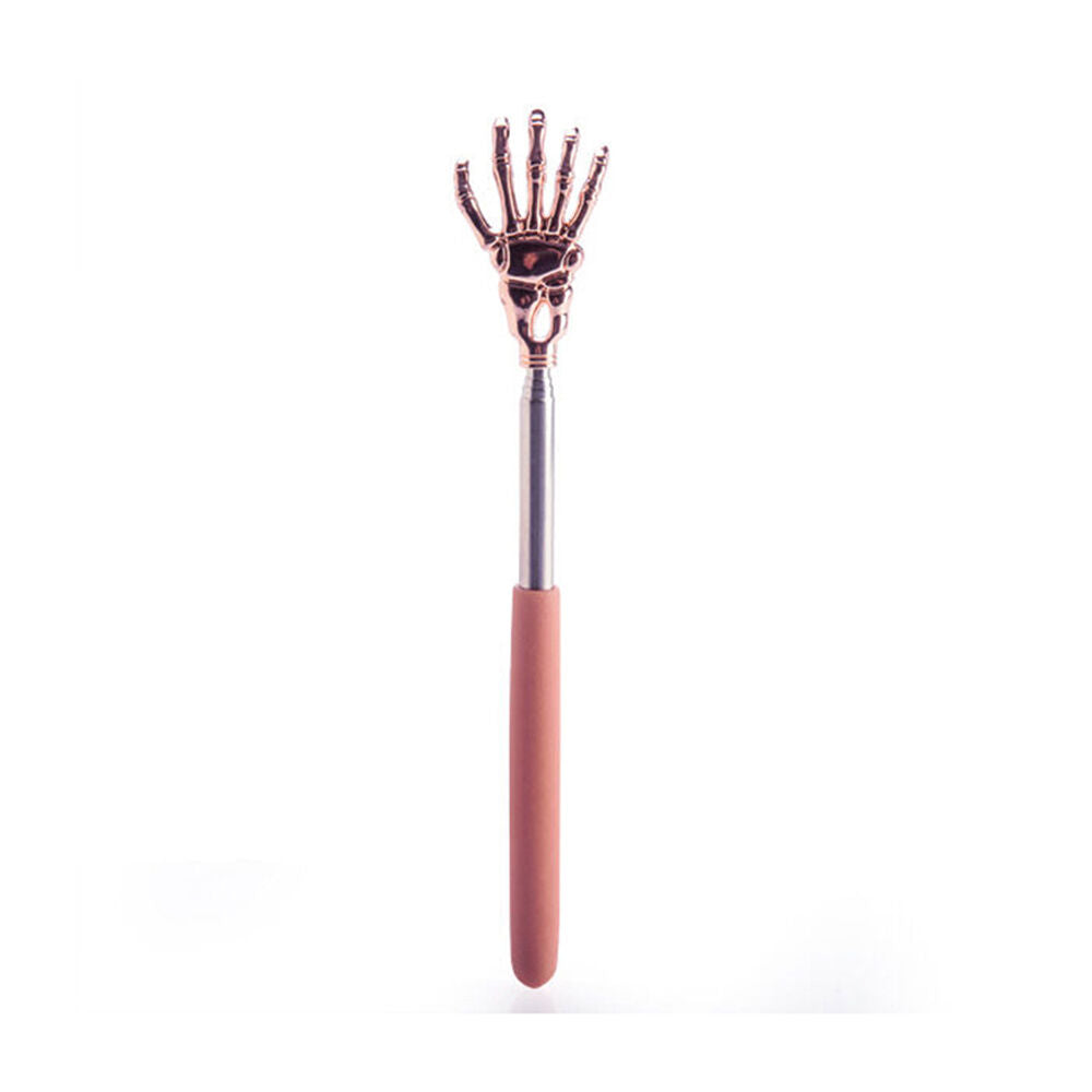 Mdi 59.5x4x1cm Expandable Skull Hand Non-Slip Back Scratcher — Rose Gold