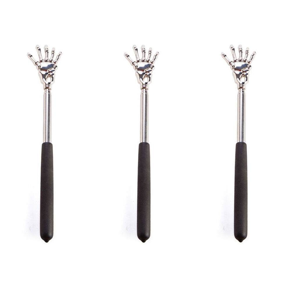 Mdi Expandable Skull Hand Non-Slip Back Scratcher 59.5x4x1cm Silver (3 Pack)