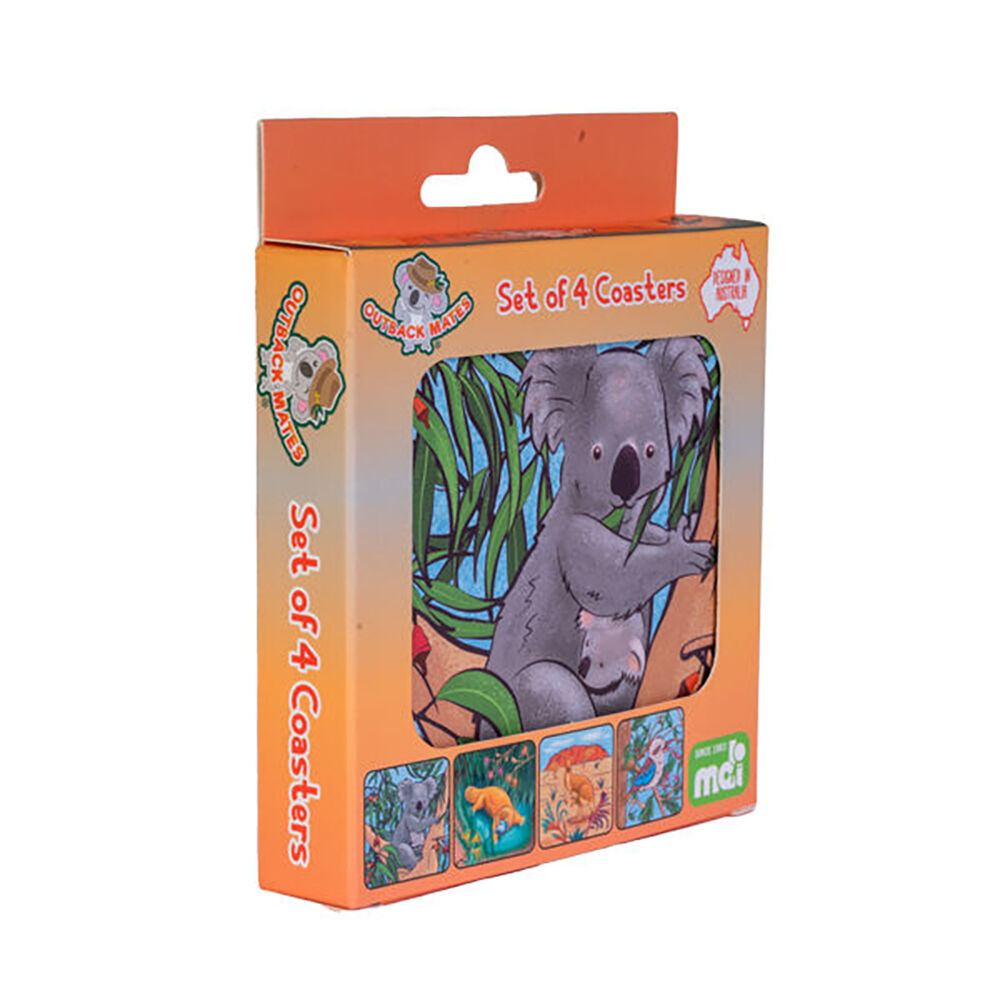 Mdi 4pc MDI Cork-Backed Drink Coasters Table Mat Set Square Australiana Animals (6 Pack) — image 3