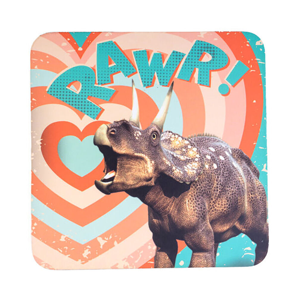 Dino Island 4pc Dino Island Cork-Backed Drink Coasters Table Protector Mat Square Dino (3 Pack) — image 3
