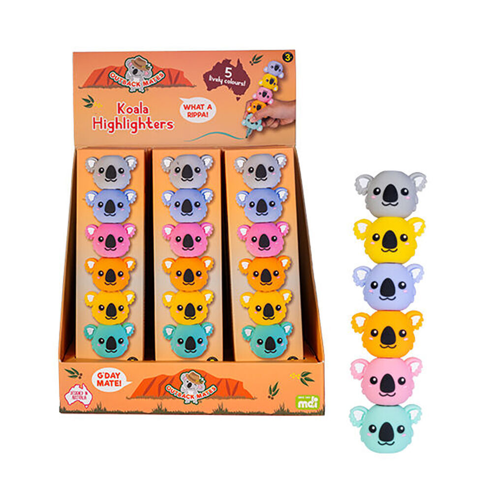 Outback Mates Stackable Highlighters Writing Stationery Marker Koala Assort (4 Pack) — image 8