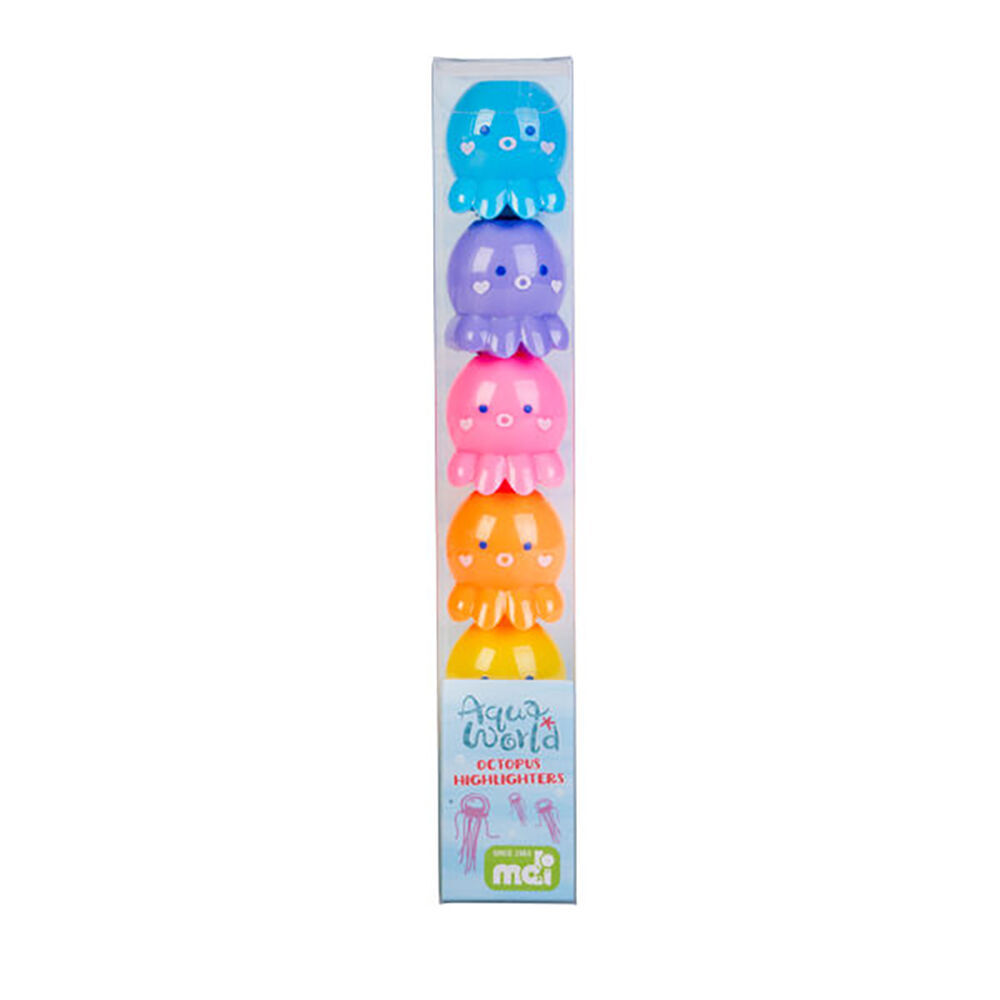 Aquaworld Stackable Highlighters Writing Stationery Marker Octopus Assorted (4 Pack) — image 4