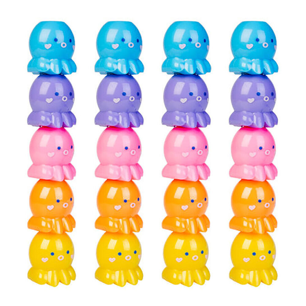 Aquaworld Stackable Highlighters Writing Stationery Marker Octopus Assorted (4 Pack)