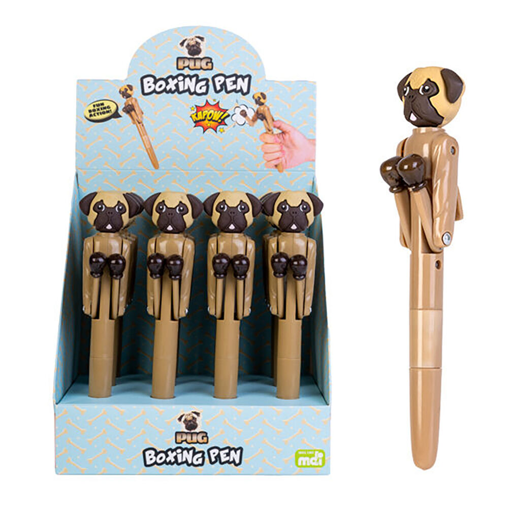 Pug Brown Pen Stationery Boxing Ballpoint Ink School Supplies Writing 19cm — image 4