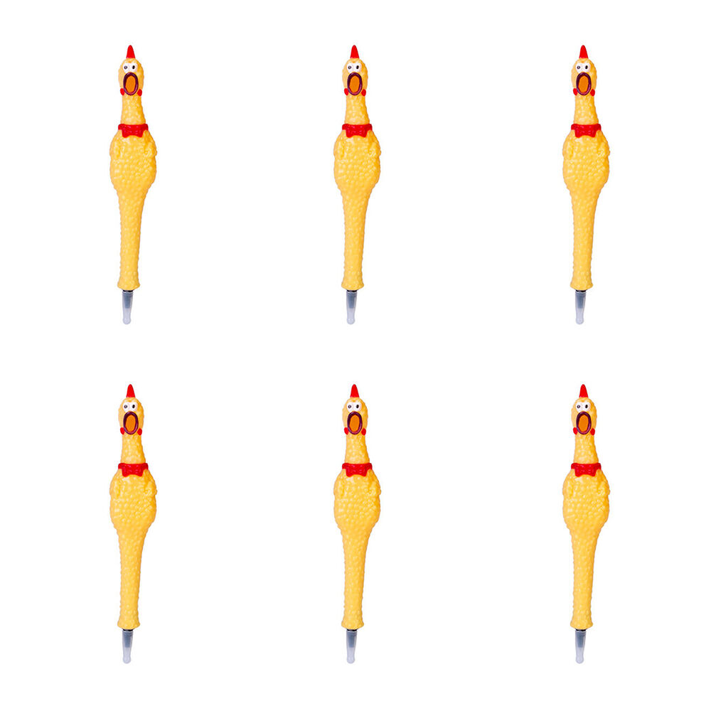 Mdi Furever Pets Screaming Chicken Kids Ballpoint Writing Pen 3x3.5x19cm (6 Pack)