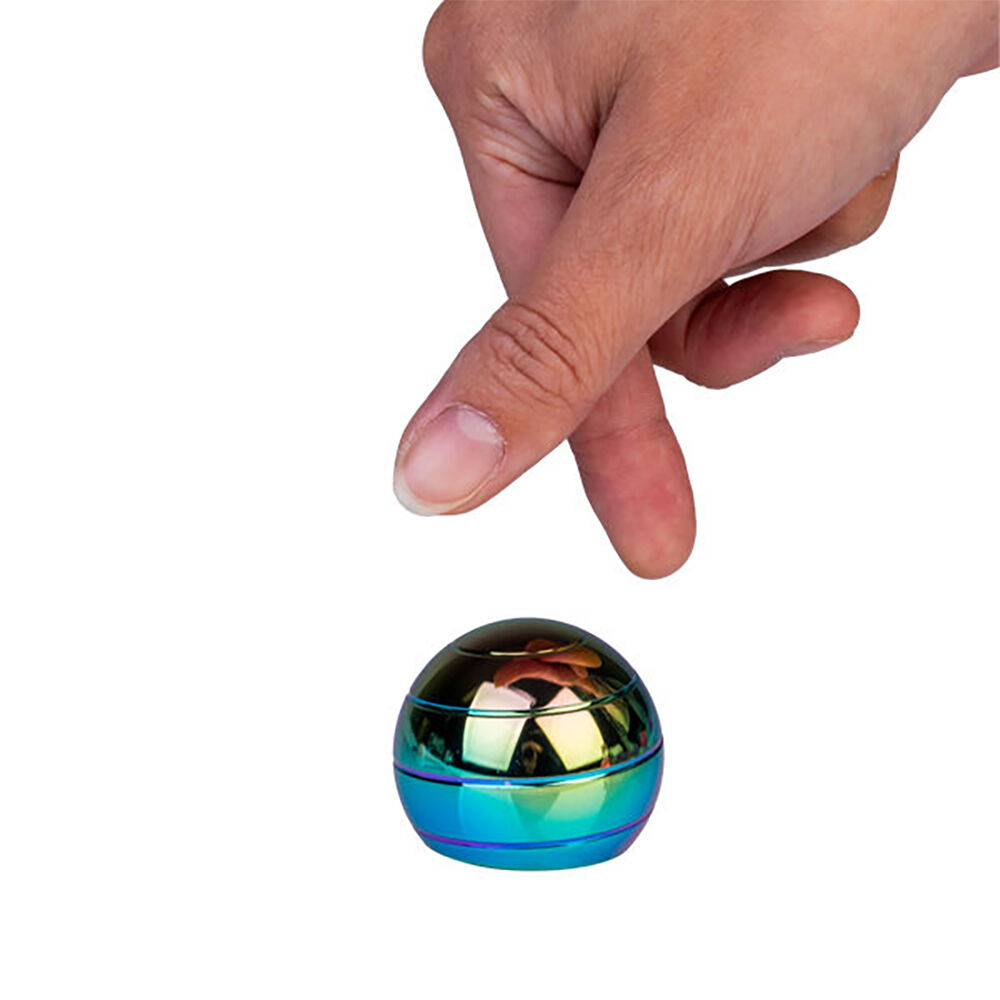 Mdi Metallic Rainbow Gyro Fidget Spinner Desk Toy Fun Display 3.9cm Kids 6y+ — image 2