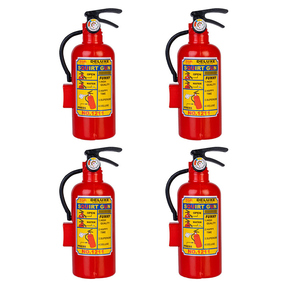Worlds Smallest World Fire Extinguisher Squirt Gun Miniature Toy Kids 6y+ (4 Pack)