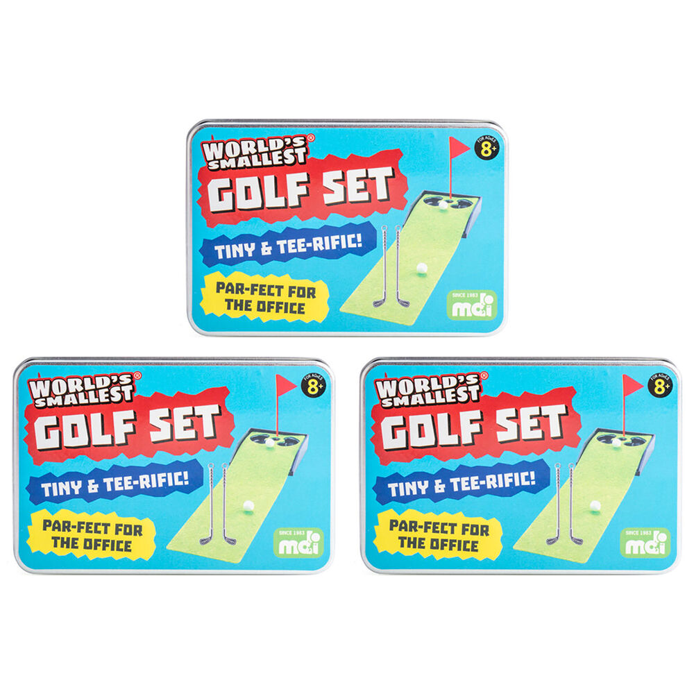 Worlds Smallest Golf Set Board Game Miniature Toy Kids/Children 8y+ (3 Pack)
