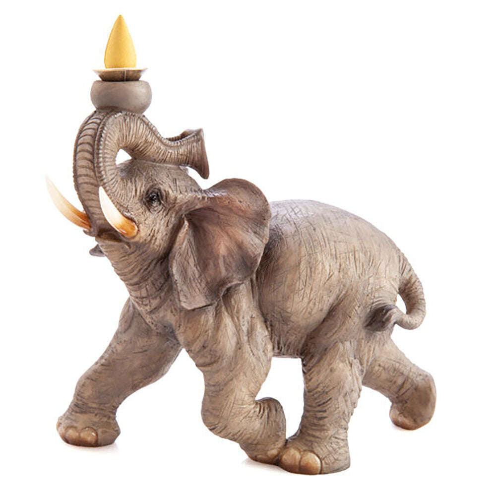 Mdi Backflow Burner Ceramic Elephant Incense Burner Home/Room Decor Grey