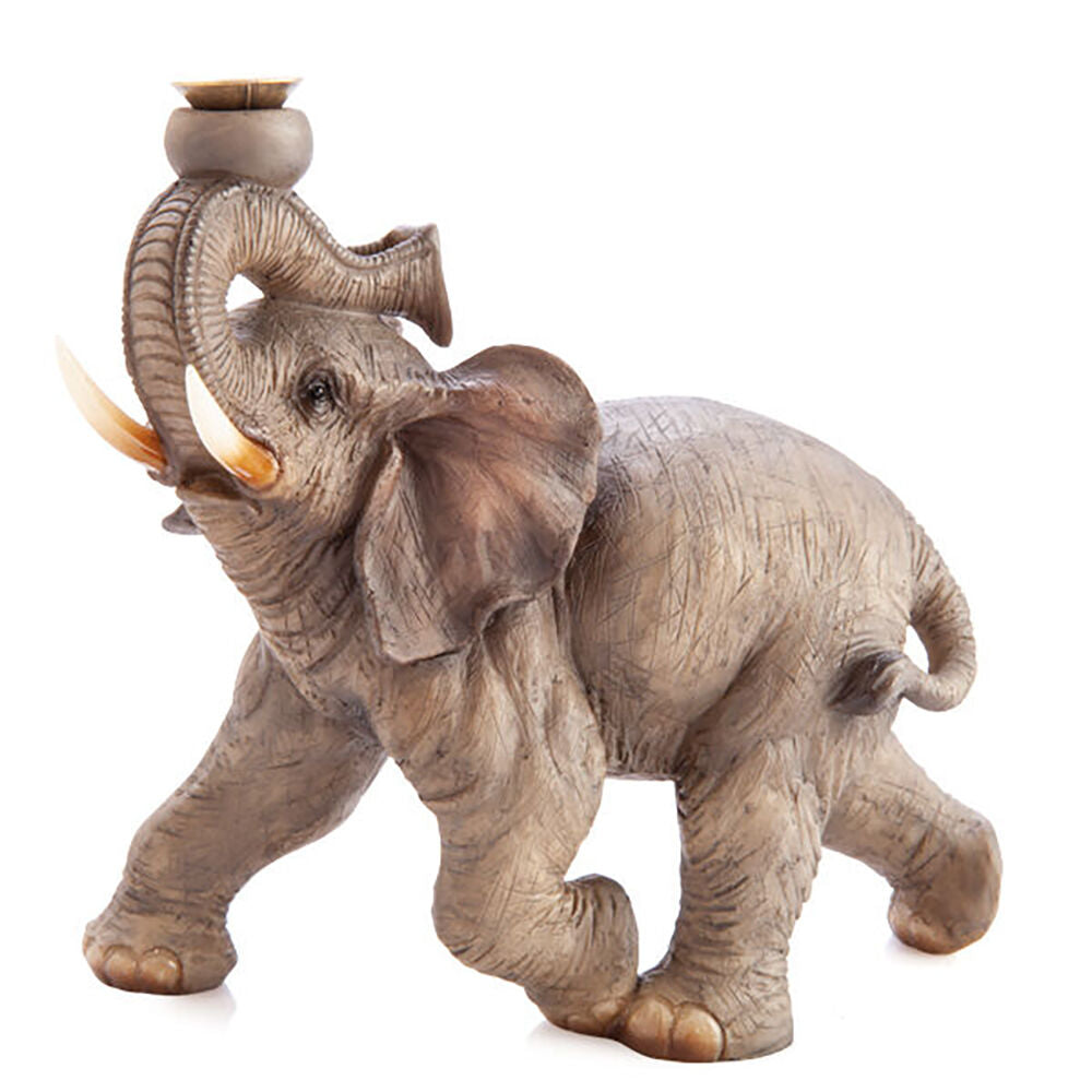 Mdi Backflow Burner Ceramic Elephant Incense Burner Home/Room Decor Grey — image 2