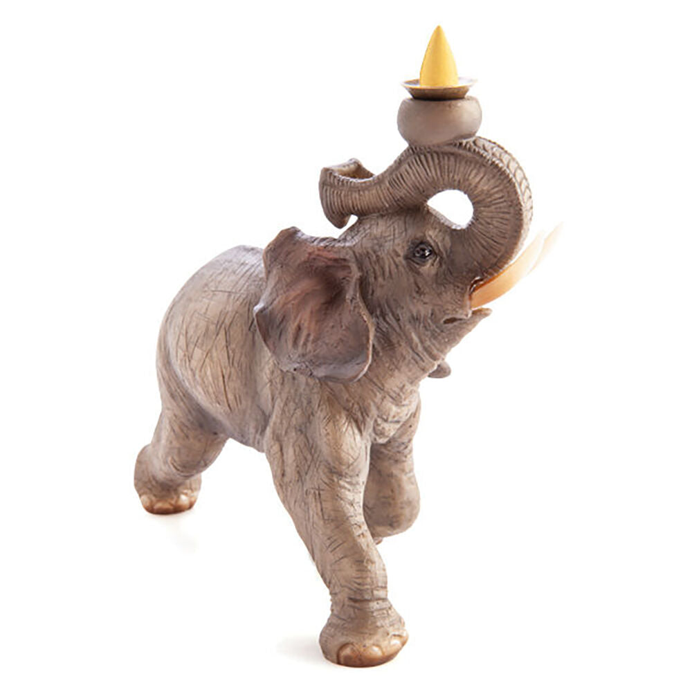 Mdi Backflow Burner Ceramic Elephant Incense Burner Home/Room Decor Grey — image 3