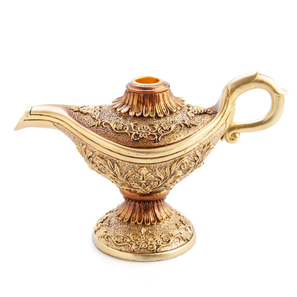 Mystical Worlds MDI Mystical Worlds Backflow Burner Magic Lamp Incense Burner Home Decor Gold — image 2