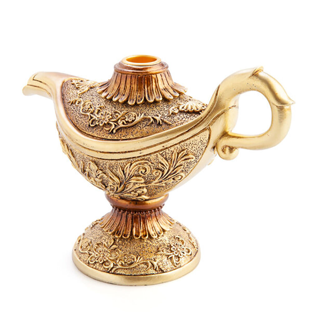 Mystical Worlds MDI Mystical Worlds Backflow Burner Magic Lamp Incense Burner Home Decor Gold — image 4