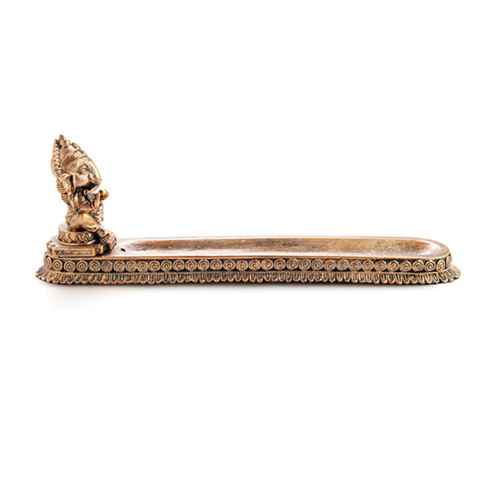 Mdi Flat Incense Burner/Stick Holder Ganesha 28.7x9.5cm - Gold (2 Pack) — image 4