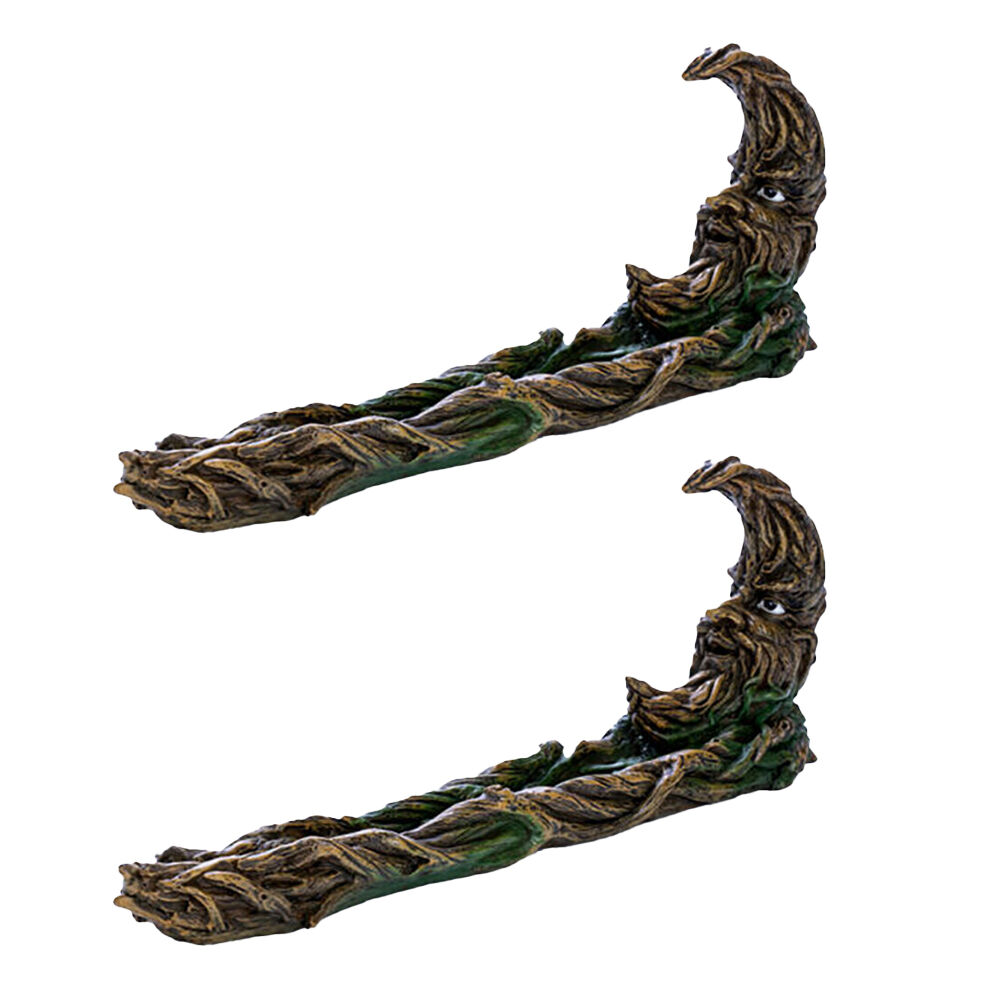 Mystical Worlds Flat Polyresin Incense Burner/Holder Moon Tree 29x10.2cm (2 Pack)
