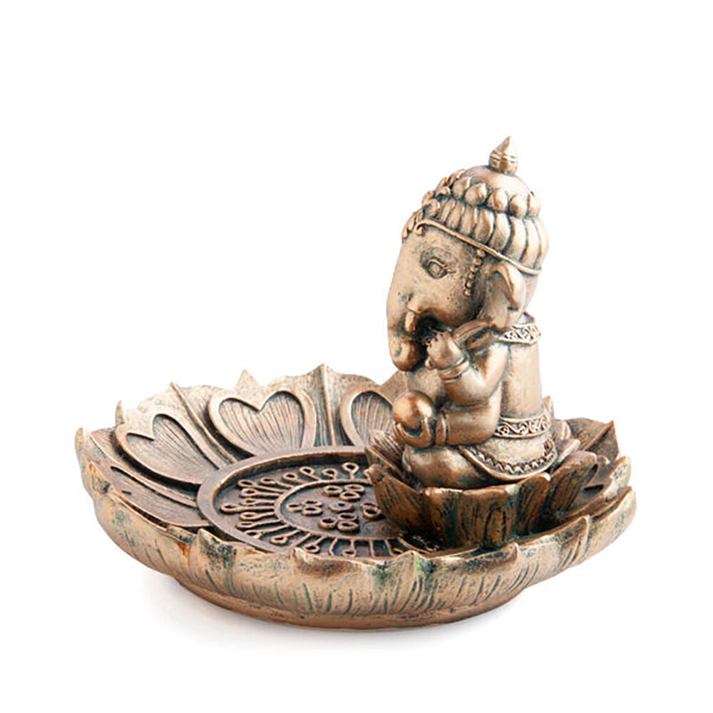 Mdi Stick Incense Burner Ganesha Stand Antique Gold Home Fragrance Decor (3 Pack) — image 4
