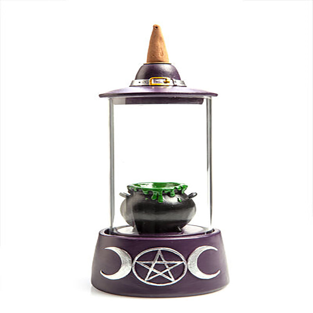 Mdi LED Backflow Incense Burner Cauldron Case Aromatherapy Decor 10.3x23.5cm