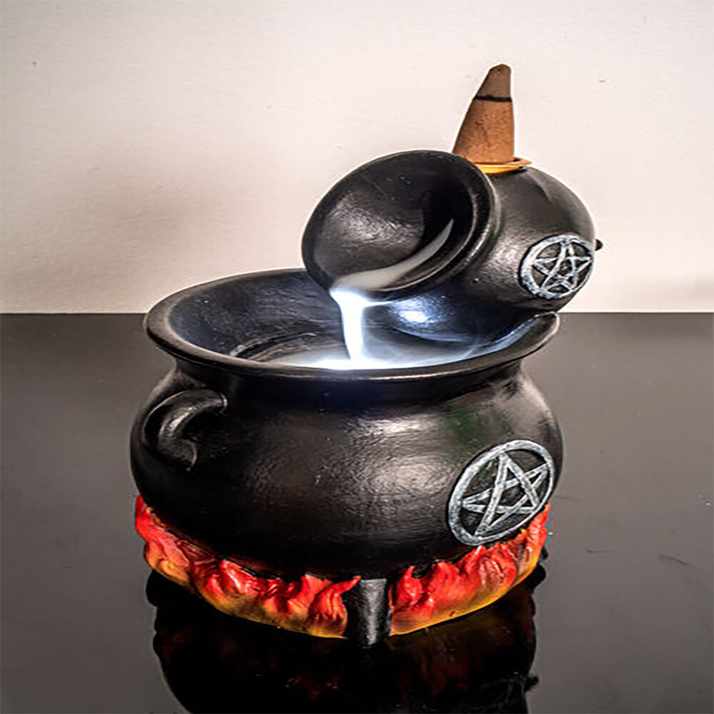Mdi LED Backflow Incense Burner Cauldron Pot Witchy Home Decor 13.5x15.5cm (2 Pack) — image 7