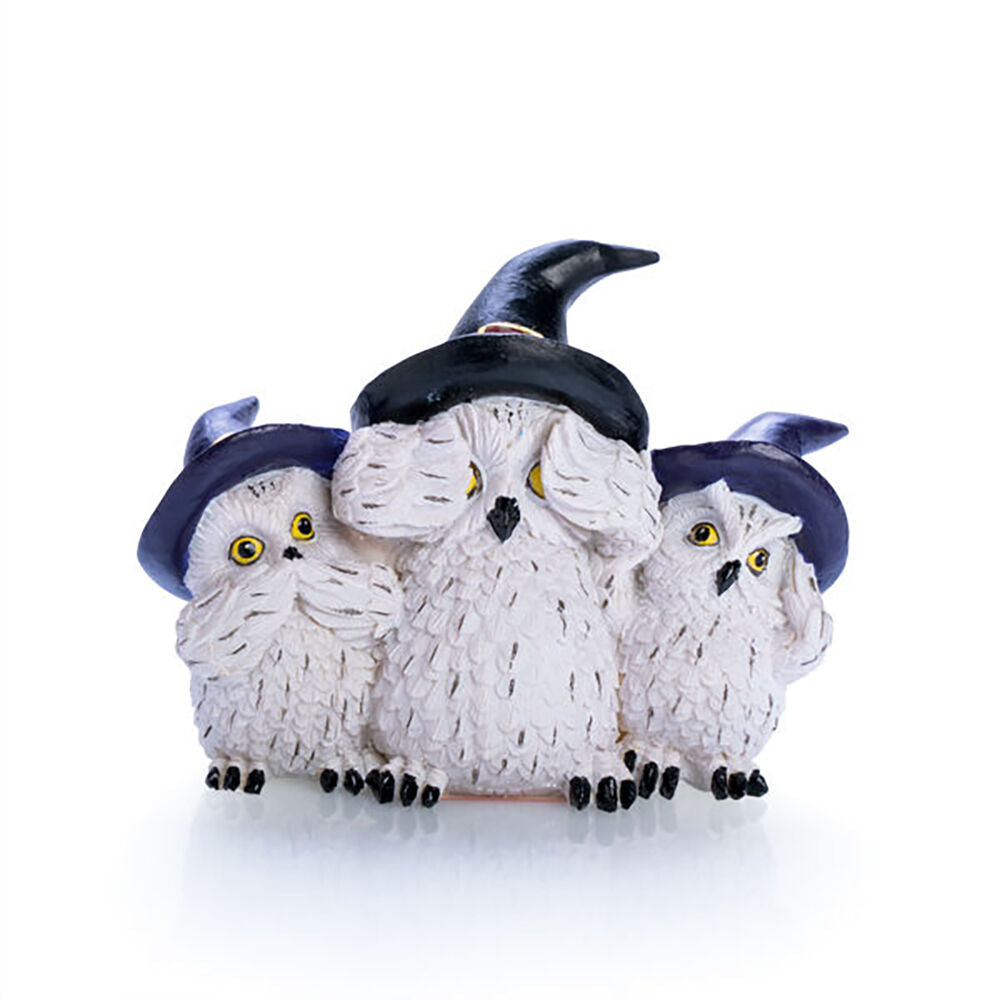 Mystical Worlds 3 Wise Snowy Owls Figurine Home/Room Decor 12.7x9.3cm White
