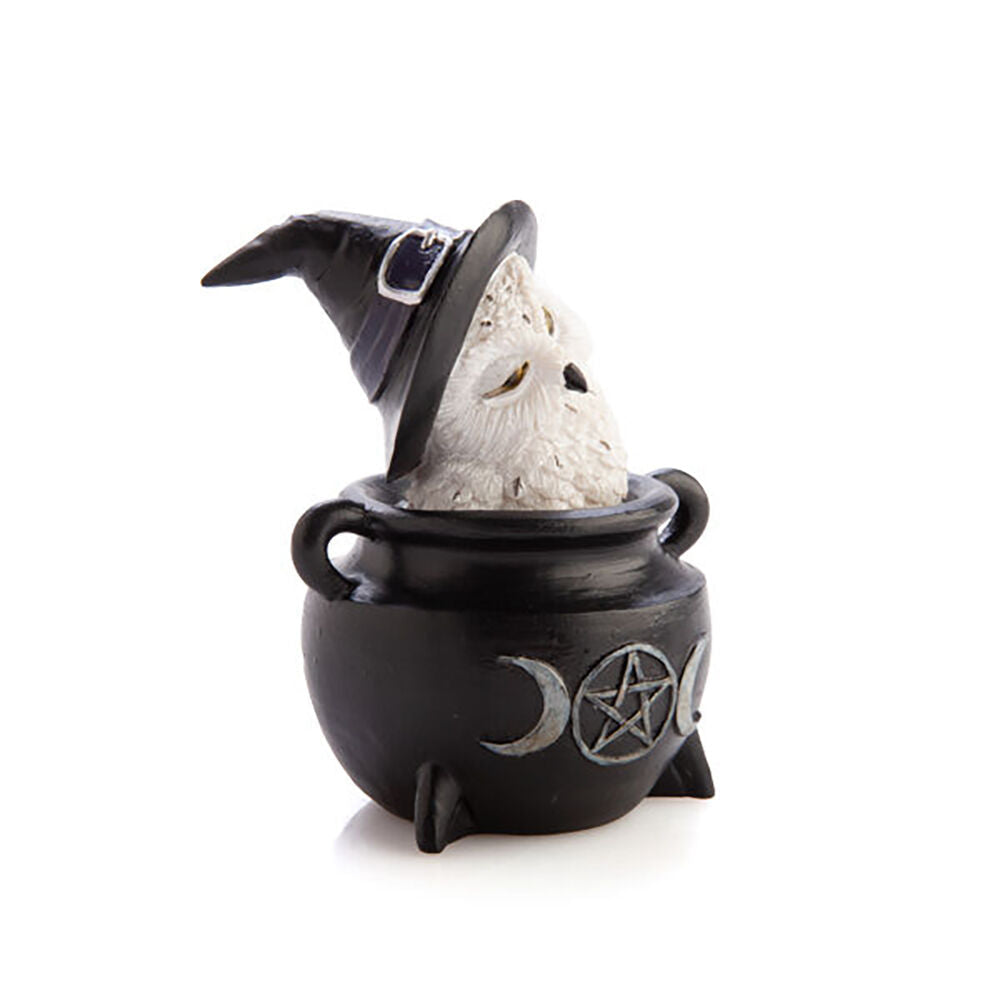 Mystical Worlds 7.7x10cm Figurine Ornament Snowy Owl Cauldron Home Decor — image 2