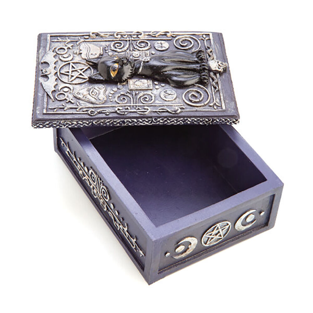 Mystical Worlds Jewellery Trinket Tarot Box Black Cat Storage Home Decor — image 2