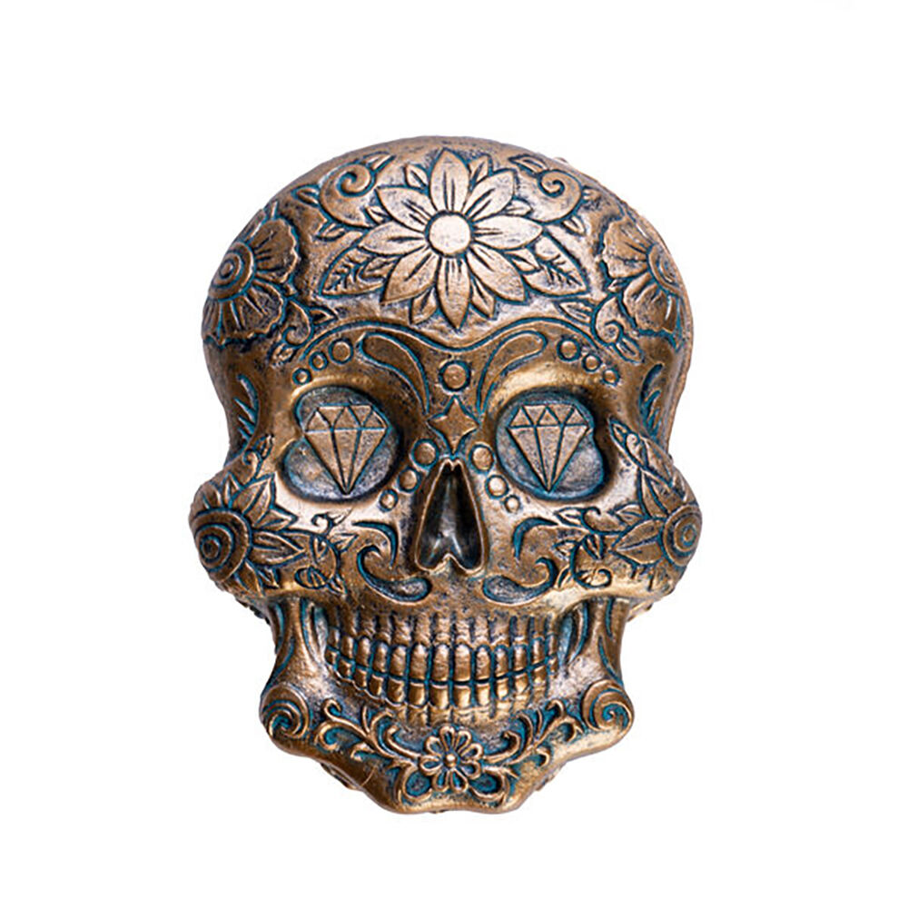 Mystical Worlds Jewellery Storage Trinket Box Candyskull Gold Decor Antique — image 2