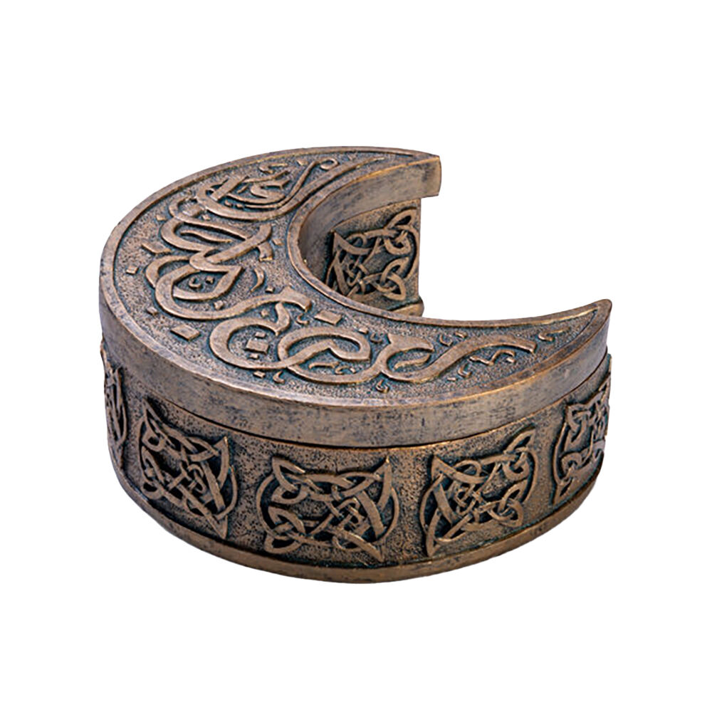 Mystical Worlds Jewellery Storage Trinket Box Moon Gold Decor Antique