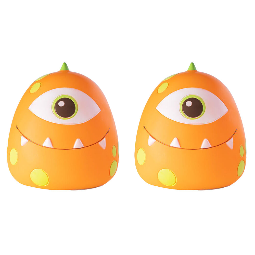 Monsterlings Smooshos Pal Table Lamp Kids Bedroom Decor Orange Monster Borg (2 Pack)