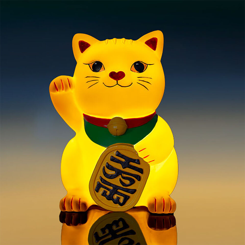 Lucky Cat MDI Table Lamp Night Light Bedroom Decor Kids/Children Lucky Kitty — White