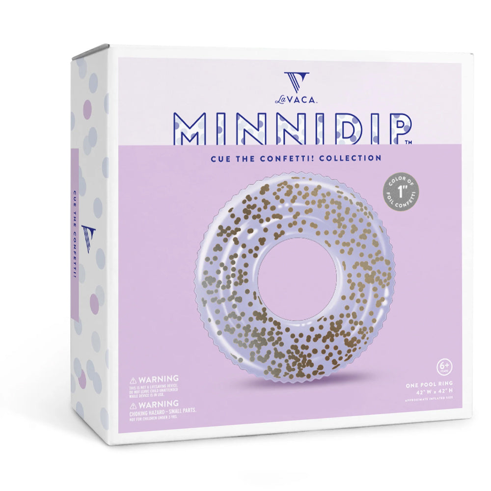 Minnidip Clear Inflatable Pool/Beach Floating Ring With Confetti Silver 107cm — image 2