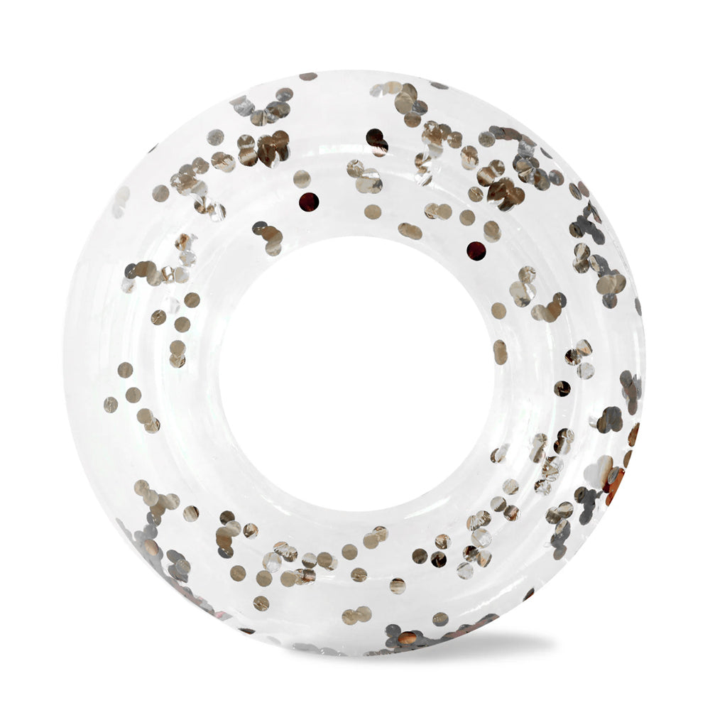 Minnidip Clear Inflatable Pool/Beach Floating Ring w/Confetti Silver 107cm (2 Pack) — image 2