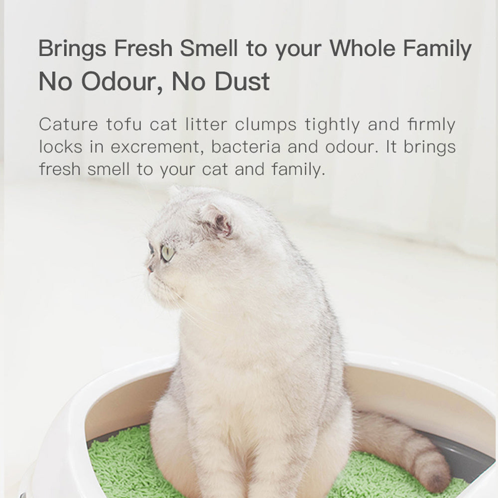 Cature 18L/7.2kg Natural Tofu Clumping Cat Litter Pellets Green Tea Flushable — image 4