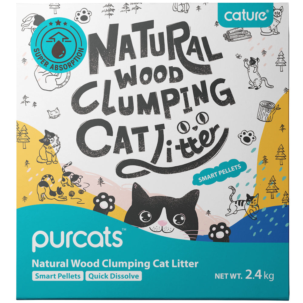 Cature Smart Pellets 6L/2.4kg Natural Wood Clumping Cat Litter Flushable Boxed