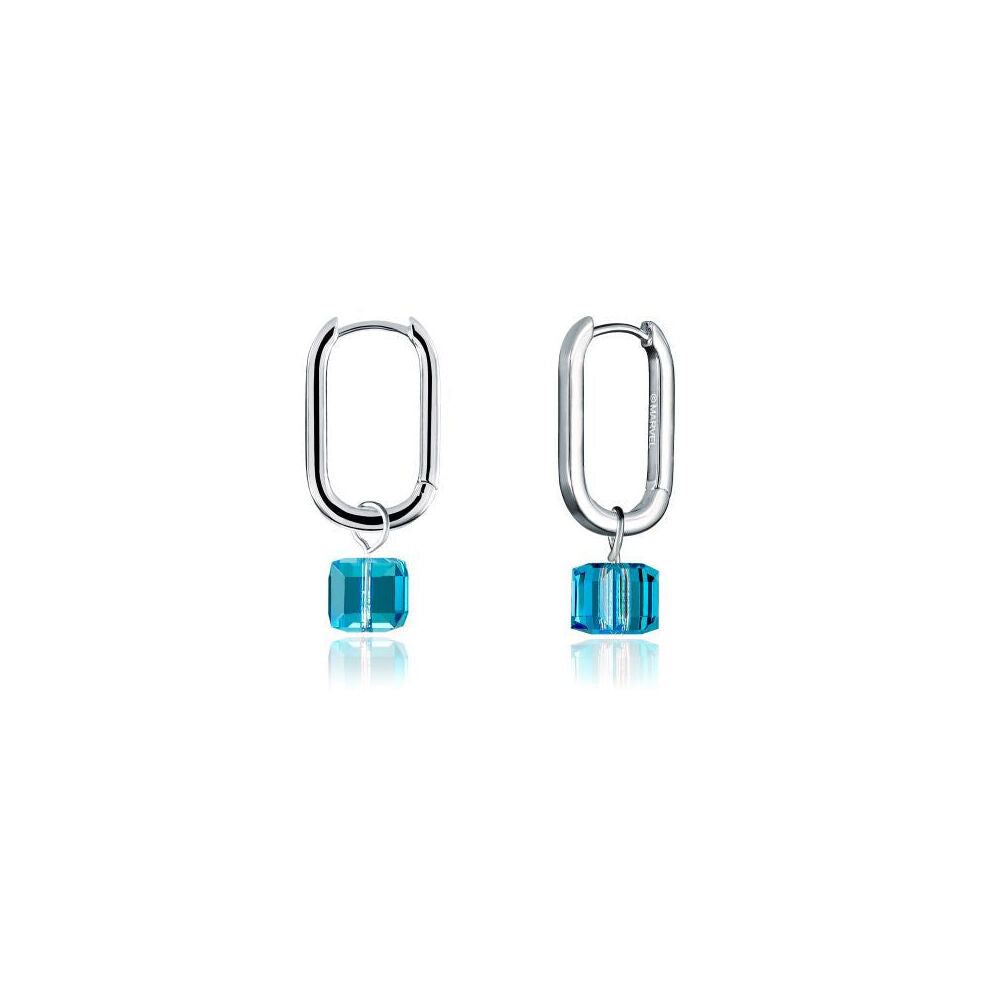 Couture Kingdom Marvel Tesseract Crystal Fashion Drop Earrings 3.5cm Silver