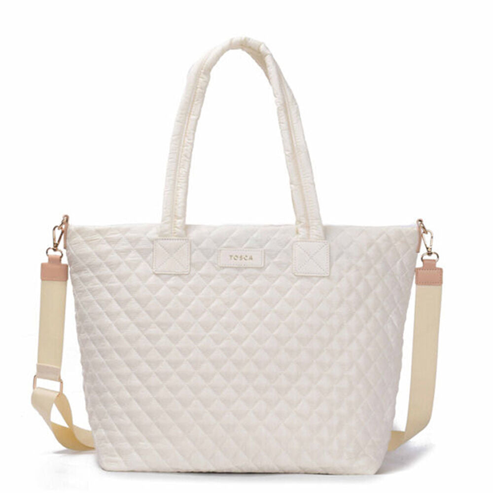 Tosca Metro Large Travel Tote Bag with Detachable Shoulder Strap Mushroom