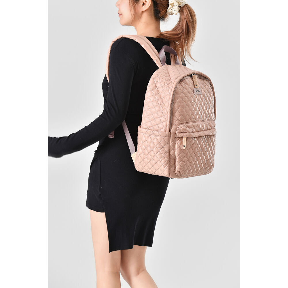 Tosca Metro Quilted Oxford Lightweight Travel 15" Laptop Backpack Mauve — image 7